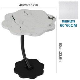 1001 White C-Shape Sofa Side Table Couch Laptop End Table Coffee Tea Snack Desk Living Room - thumbnail 2