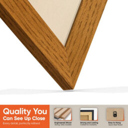 "16X16"" Oak Modern Vinyl Record Frame With Ivory Mount For 12 Inch Lp Disc - Ak Frames" - thumbnail 3