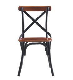 Nordlys Set Of 2 Metal And Brown Wood Dining Chairs Industrial Style Dining Room - thumbnail 7