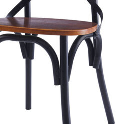 Nordlys Set Of 2 Metal And Brown Wood Dining Chairs Industrial Style Dining Room - thumbnail 5
