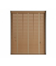 50mm Slat Light Oak Real Wood Venetian Blind With Tapes 120Cm Drop 85Cm Wide - thumbnail 2