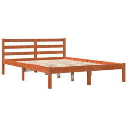 Berkfield Bed Frame Without Mattress Wax Brown 140X190 Cm Solid Wood Pine - thumbnail 3