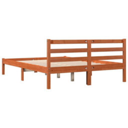 Berkfield Bed Frame Without Mattress Wax Brown 140X190 Cm Solid Wood Pine - thumbnail 6