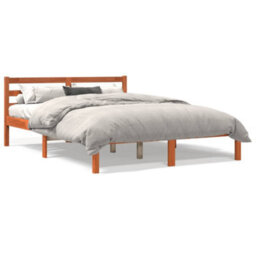 Berkfield Bed Frame Without Mattress Wax Brown 140X190 Cm Solid Wood Pine - thumbnail 2