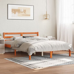 Berkfield Bed Frame Without Mattress Wax Brown 140X190 Cm Solid Wood Pine - thumbnail 1