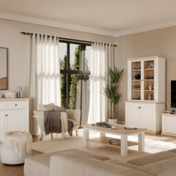 Furniture To Go Pontypool Large Rectangular Coffee Table With Shelf In White And Riva Oak - thumbnail 6