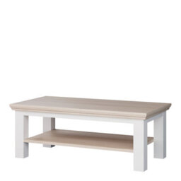 Furniture To Go Pontypool Large Rectangular Coffee Table With Shelf In White And Riva Oak - thumbnail 4