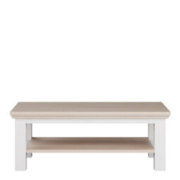 Furniture To Go Pontypool Large Rectangular Coffee Table With Shelf In White And Riva Oak - thumbnail 3