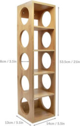 Hygrad Built to Survive Bamboo Stackable Wine Rack Stand Holder Wall Mountable, Free Standing Or Horizontally 5-Bottle Storage Display, Countertop Rack - thumbnail 3