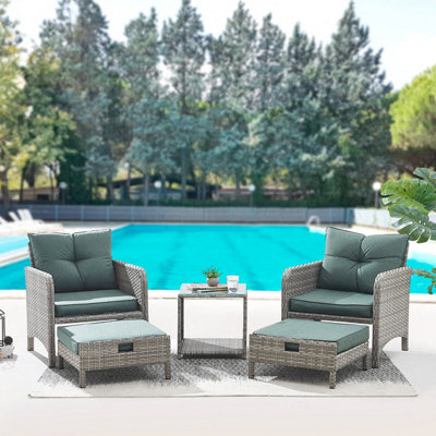 Home Detail Grenada Garden Rattan Armchair Set, Grey Rattan - image 1