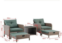 Home Detail Grenada Garden Rattan Armchair Set, Grey Rattan - thumbnail 9