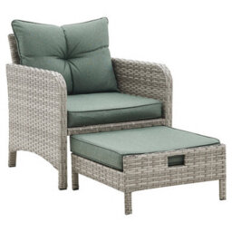 Home Detail Grenada Garden Rattan Armchair Set, Grey Rattan - thumbnail 4