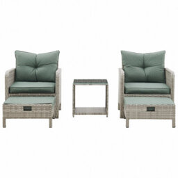 Home Detail Grenada Garden Rattan Armchair Set, Grey Rattan - thumbnail 2