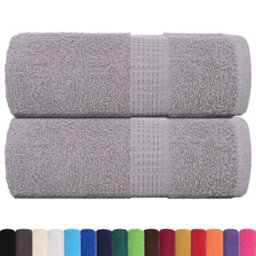 Berkfield Durable Guest Towels 2 Pcs Grey 30X50 Cm 360 Gsm 100% Cotton