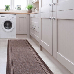 Loomed Brown Hard Wearing Non Slip Cut To Measure Runner Utility Mat 66Cm Wide (2Ft 2In W X 17Ft L) - thumbnail 3
