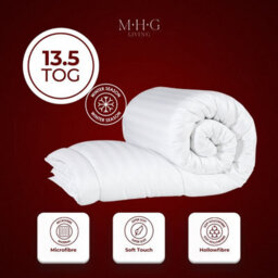 MHG Living 13.5 Tog Winter Duvet - Hypoallergenic Stripe Microfibre, Soft, Breathable & Machine Washable - Double - thumbnail 5