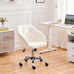 Ergonomic Swivel Office Desk Chair Adjustable Ivory - thumbnail 7