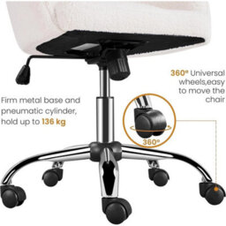 Ergonomic Swivel Office Desk Chair Adjustable Ivory - thumbnail 6