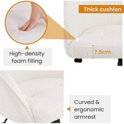Ergonomic Swivel Office Desk Chair Adjustable Ivory - thumbnail 3