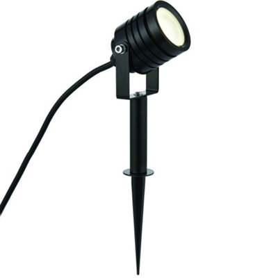 Ip65 Outdoor Ground Spike Lamp Wall & Sign Light 4W Cool White Led Matt Black - image 1