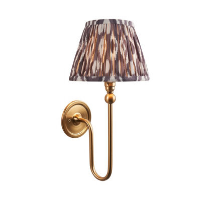 Loops Elegant Dimmable Wall Light With Brushed Aged Brass And Pearl Grey Shade - image 1