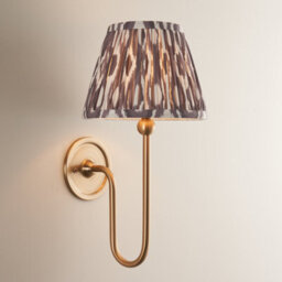 Loops Elegant Dimmable Wall Light With Brushed Aged Brass And Pearl Grey Shade - thumbnail 2
