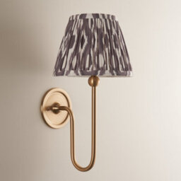 Loops Elegant Dimmable Wall Light With Brushed Aged Brass And Pearl Grey Shade - thumbnail 3