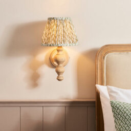 Luminosa Lighting Luminosa Bibury Natural Ash Wall Light With Herb Garden Green Fabric Leaf Shade 20Cm B22 - thumbnail 2
