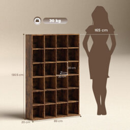 Homcom Dvd Cd Media Storage Rack, Video Display Unit, Rustic Brown - thumbnail 3