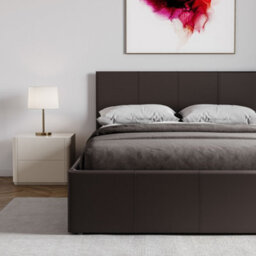 Lassic Vida Designs Lisbon Brown 4Ft Small Double Ottoman Ukfr Faux Leather Bed Frame - thumbnail 5