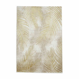 Beige/gold Nature Print Luxurious Modern Easy To Clean Rug For Living Room Bedroom And Dining Room-120Cm X 170Cm - thumbnail 5