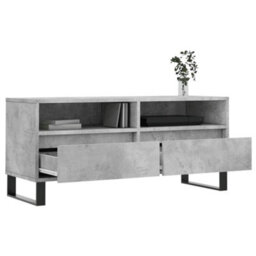 Berkfield Sturdy Tv Cabinet Concrete Grey 100X34.5X44.5 Cm Engineered Wood - thumbnail 4