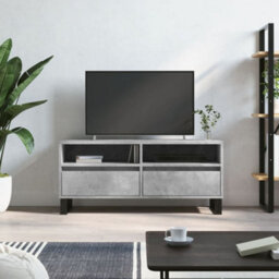 Berkfield Sturdy Tv Cabinet Concrete Grey 100X34.5X44.5 Cm Engineered Wood - thumbnail 2