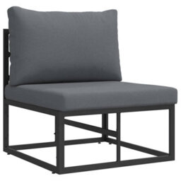 Walplus Garden Sofa Set With Cushion 4 Pcs Black Aluminium - thumbnail 5