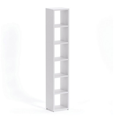 RB UK Boon 6 Cube Shelving Unit Eco-Friendly Bookcase Freestanding Heavy Duty White, Made In Austria (H)2180mm (W)380mm (D)330mm