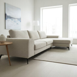 Abakus Direct Venice Chenille Corner Sofa In Cream Right Facing With Deep Seats And Extra-Wide Padded Arms - thumbnail 5