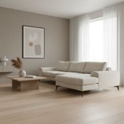 Abakus Direct Venice Chenille Corner Sofa In Cream Right Facing With Deep Seats And Extra-Wide Padded Arms - thumbnail 4
