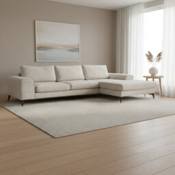 Abakus Direct Venice Chenille Corner Sofa In Cream Right Facing With Deep Seats And Extra-Wide Padded Arms - thumbnail 3