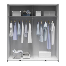 Heze Furniture Sonya 2 Door Sliding Wardrobe In Graphite & Artisan Oak - thumbnail 3