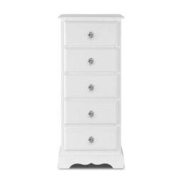 Statement Furniture Romance True White 5 Drawer Tallboy With Crystal Handles - thumbnail 4