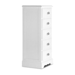 Statement Furniture Romance True White 5 Drawer Tallboy With Crystal Handles - thumbnail 6
