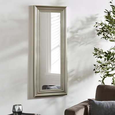 Julian Bowen Tokyo Pewter Dress Mirror, Plastic Frame, Rectangular, Full Length, Freestanding, 115 X 45 X 3.5Cm - image 1