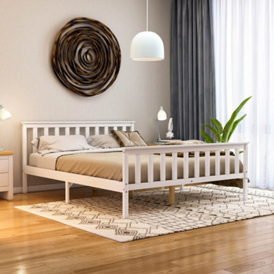 Lassic Vida Designs Milan White 5Ft King Size Wooden Bed Frame - High Foot End - image 1