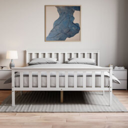 Lassic Vida Designs Milan White 5Ft King Size Wooden Bed Frame - High Foot End - thumbnail 2