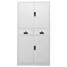 Berkfield Office Cabinet Light Grey 90X40X180 Cm Steel - thumbnail 2