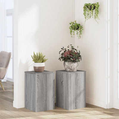 Walplus Plant Stands 2 Pcs Grey Sonoma 30X30X50 Cm Engineered Wood - image 1