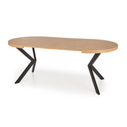 Peroni Scandinavian Extending Round Dining Table Golden Oak With Black Legs - thumbnail 4