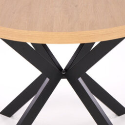 Peroni Scandinavian Extending Round Dining Table Golden Oak With Black Legs - thumbnail 7