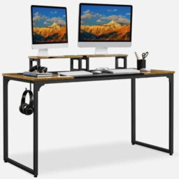 Large Computer Desk With Movable Monitor Stand For Gaming Writing Home Office - thumbnail 3
