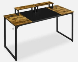 Large Computer Desk With Movable Monitor Stand For Gaming Writing Home Office